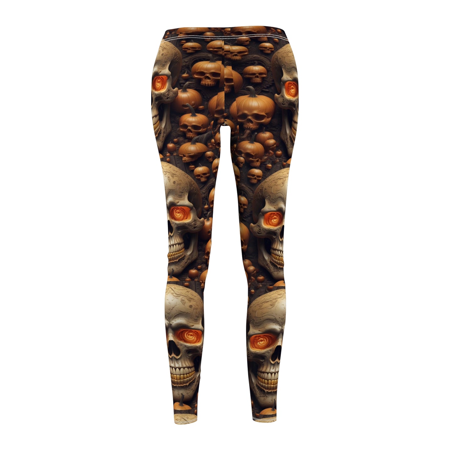 Women's "Orange Skull" Leggings