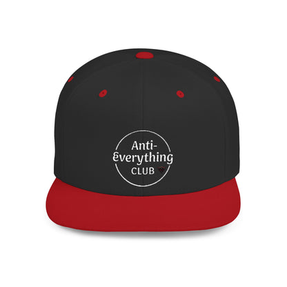 Anti-Everything Club Camo Snapback Cap - Trendy Flat Bill Hat for Casual Style
