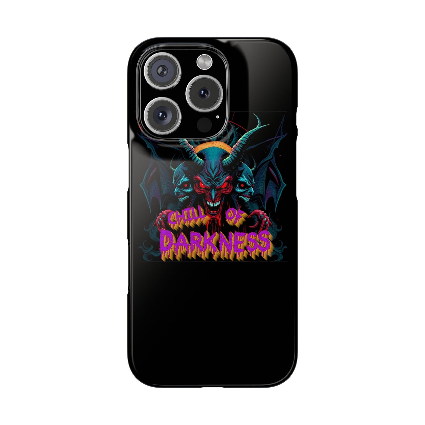 Chill of Darkness Slim Phone Case - Gothic Demon Design