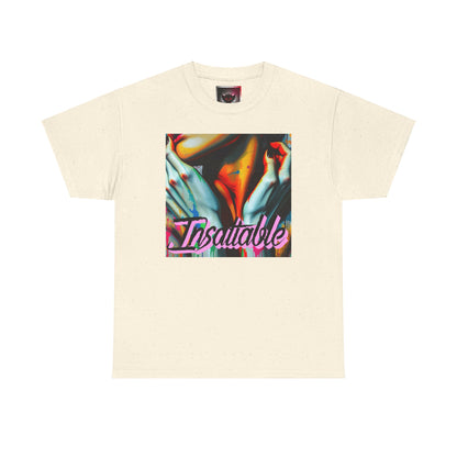 "Insatiable" Unisex Heavy Cotton Tee - Bold Artistic Design Perfect for Everyday Wear