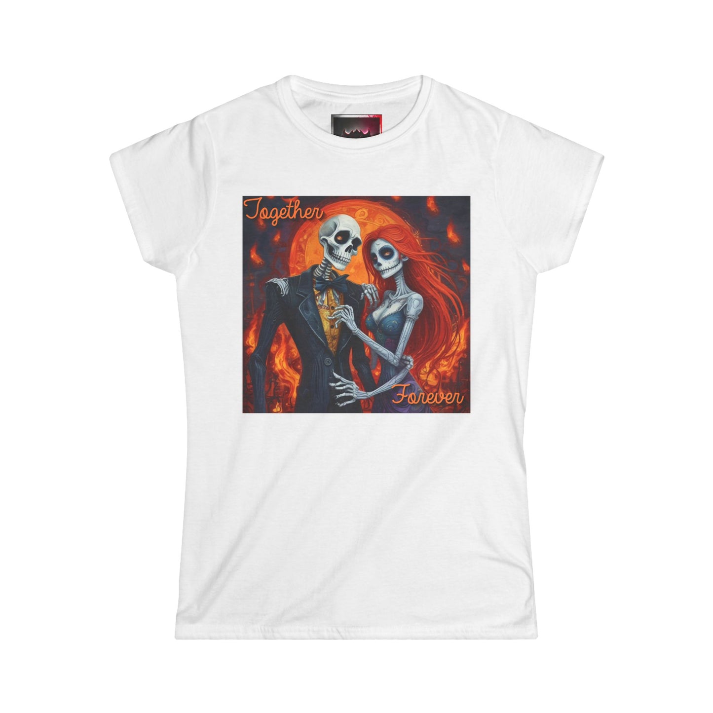 "Together Forever" Women's Heavy Cotton Tee - Halloween-Inspired Casual Shirt