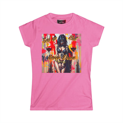 "Tied up, but Never Down" Women's Softstyle Tee