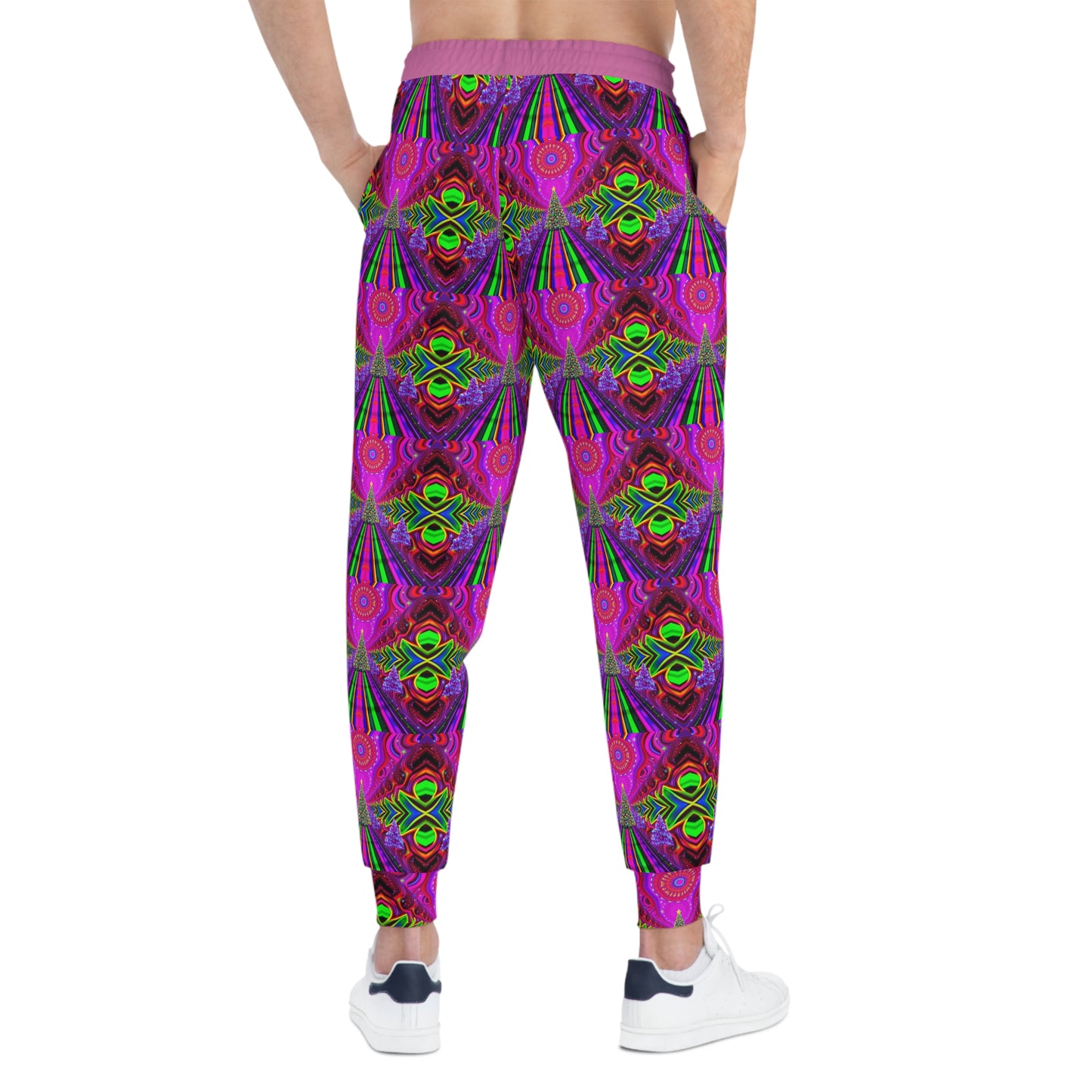 Vibrant Christmas Trees 2 Athletic Joggers - Colorful Activewear for Fitness & Relaxation