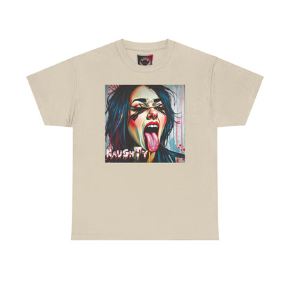 "Naughty" Graphic Unisex Heavy Cotton Tee - Edgy Streetwear T-Shirt