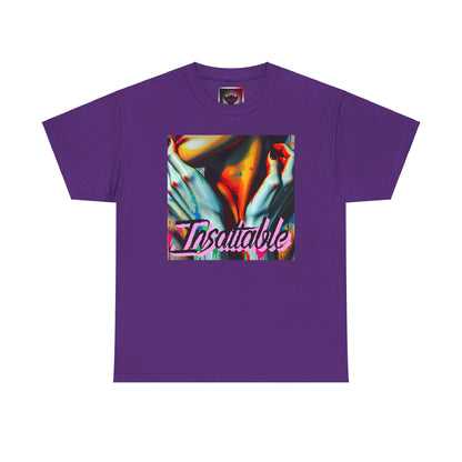 "Insatiable" Unisex Heavy Cotton Tee - Bold Artistic Design Perfect for Everyday Wear