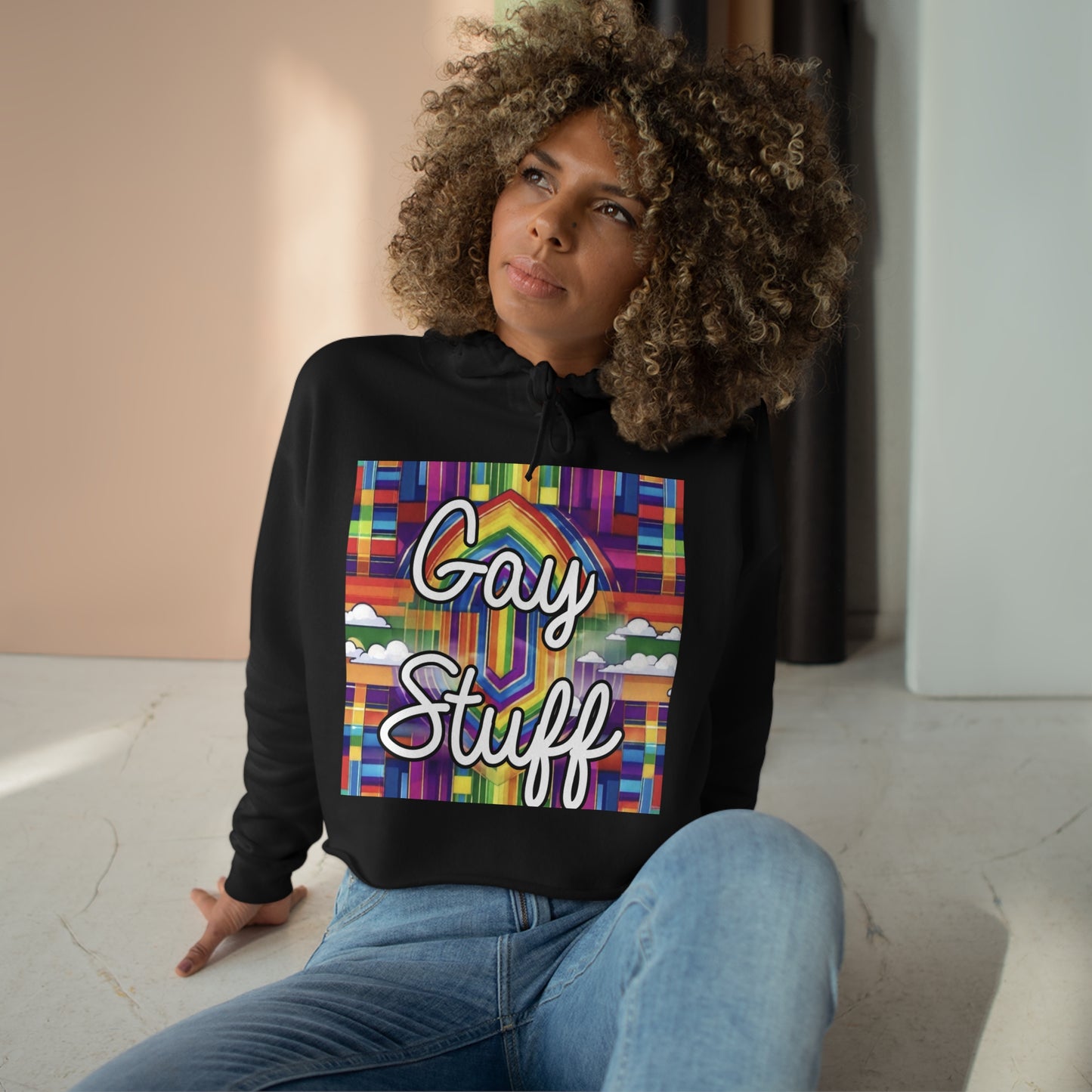 Women's "Gay Stuff" Crop Hoodie