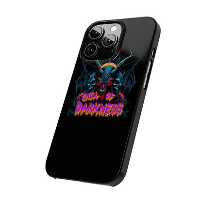 Chill of Darkness Slim Phone Case - Gothic Demon Design