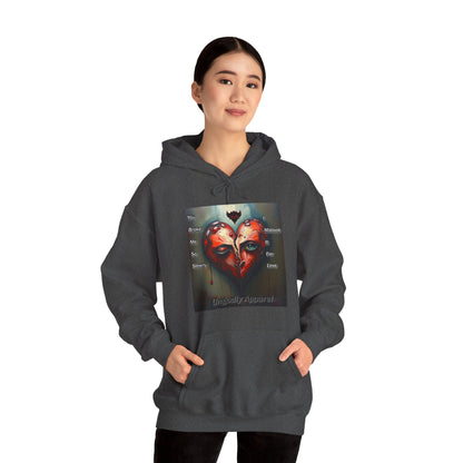 "You Broke Me So Slowly, I Mistook it for Love" Artistic Heart Hoodie - Unisex Heavy Blend™ Sweatshirt with Inspirational Quote