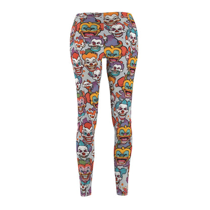 Playful Clown Print Casual Leggings for Women - Fun and Colorful Activewear