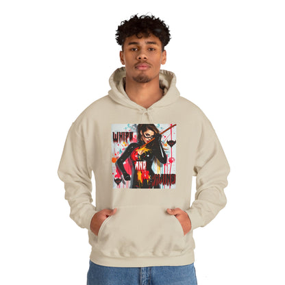 "Whips and Chains" Fierce Art Unisex Heavy Blend™ Hooded Sweatshirt - White