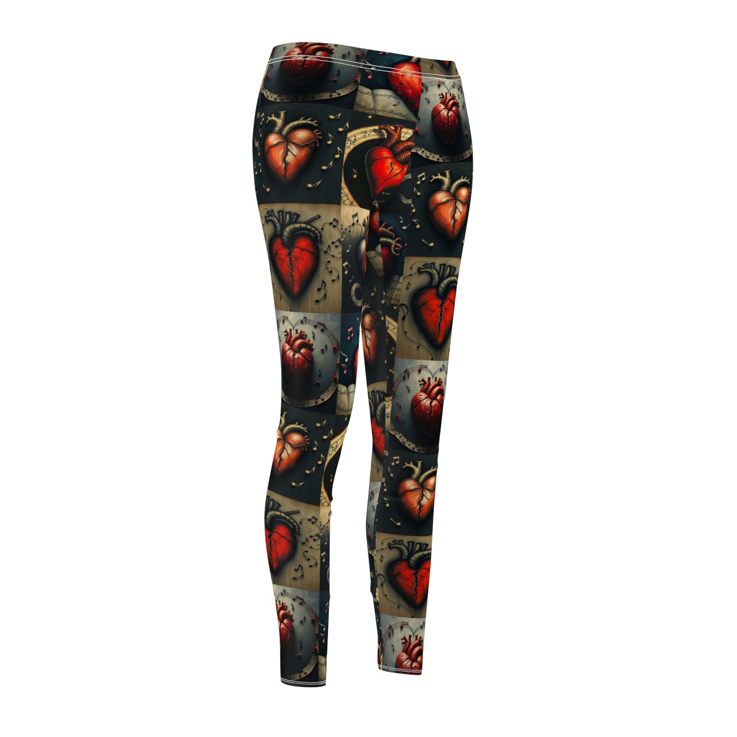 "Our Song" Heart Art Women's Casual Leggings - Stylish and Comfy Activewear