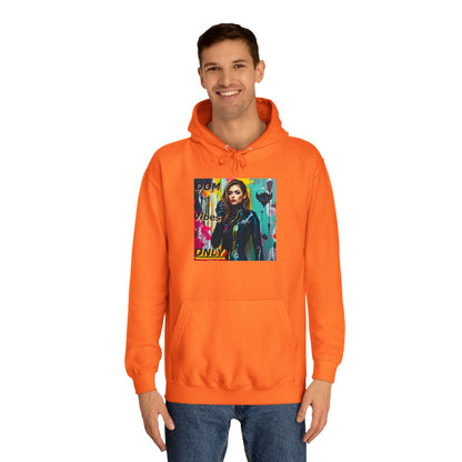 Colorful Graphic Unisex College Hoodie - 'Dom Vibes Only'