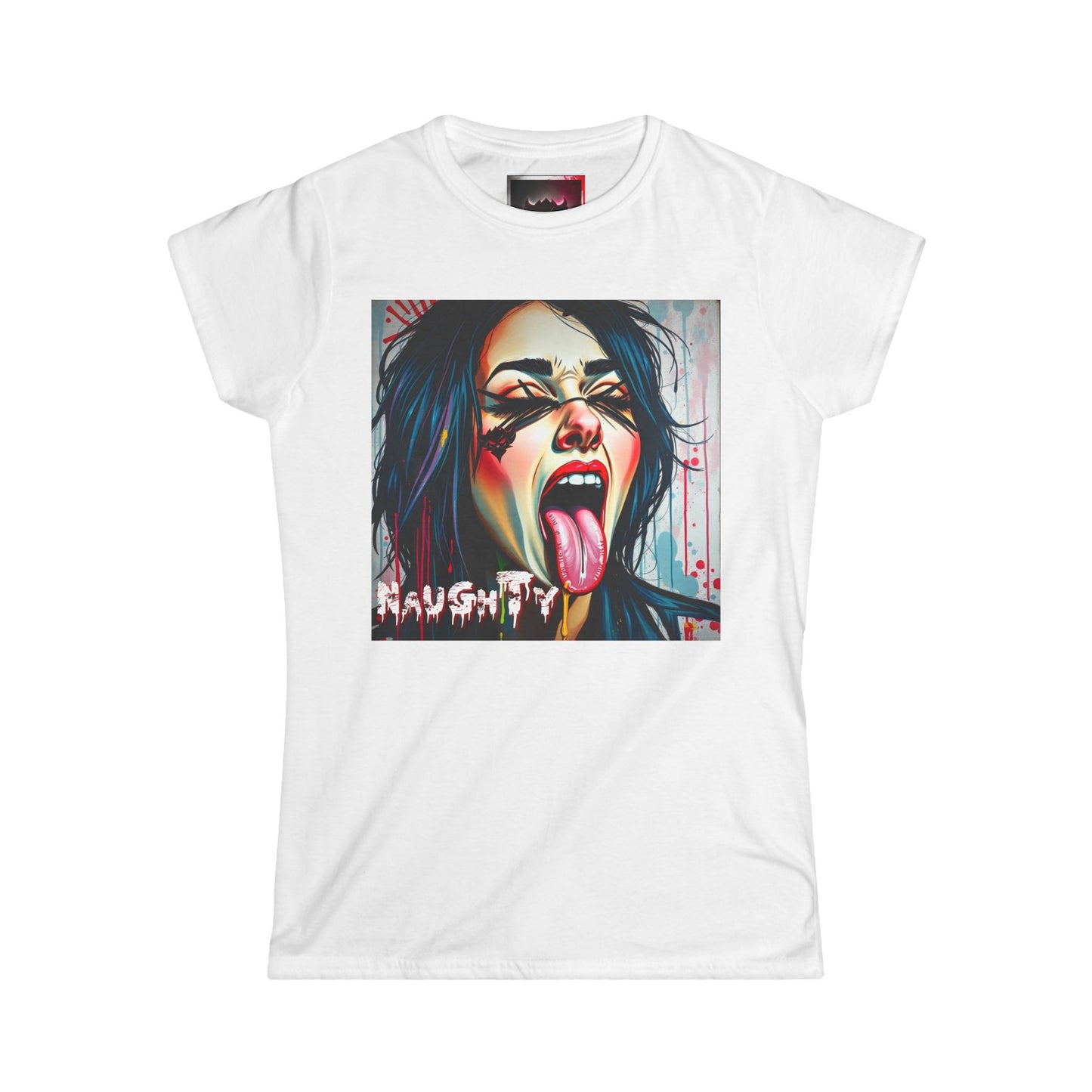 "Naughty" Graphic Women's Softstyle Tee | Edgy Streetwear T-Shirt