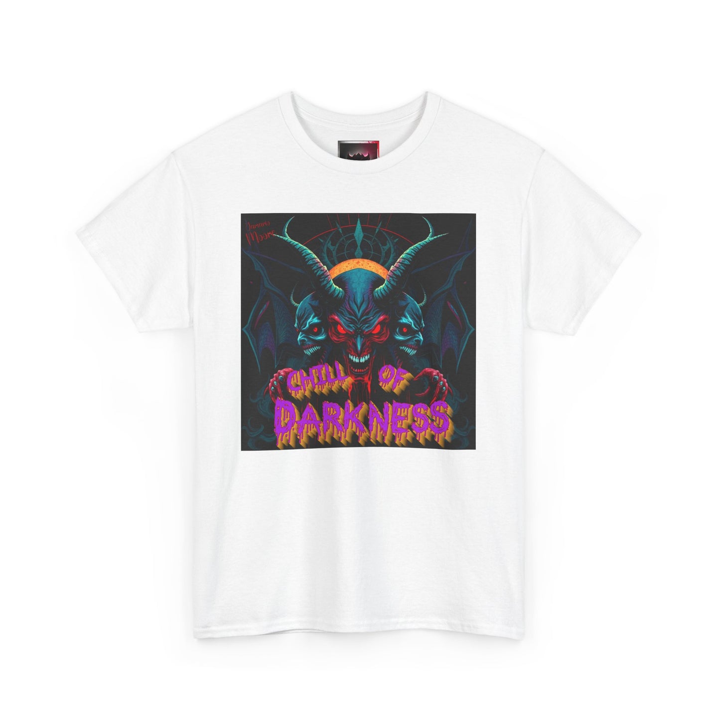 Embroidered Heavy Cotton T-Shirt - "Chill of Darkness" Monster Graphic