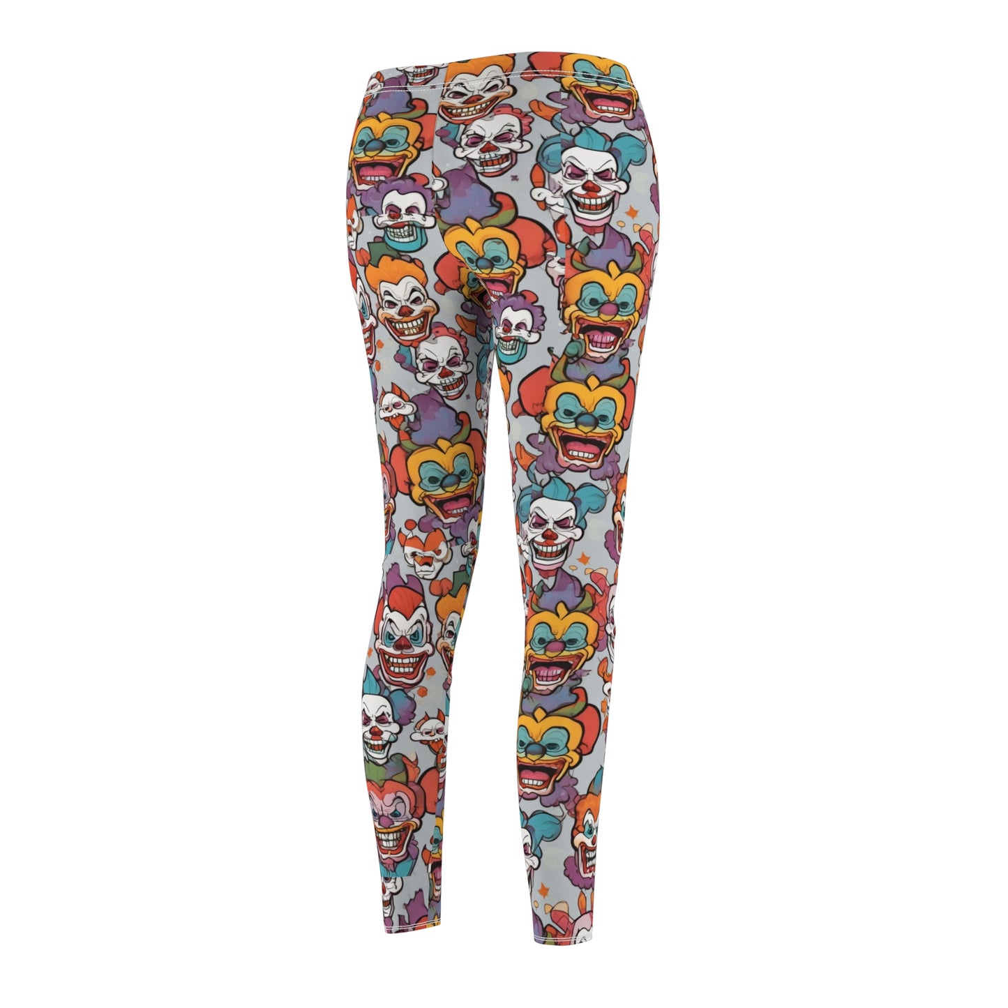 Playful Clown Print Casual Leggings for Women - Fun and Colorful Activewear