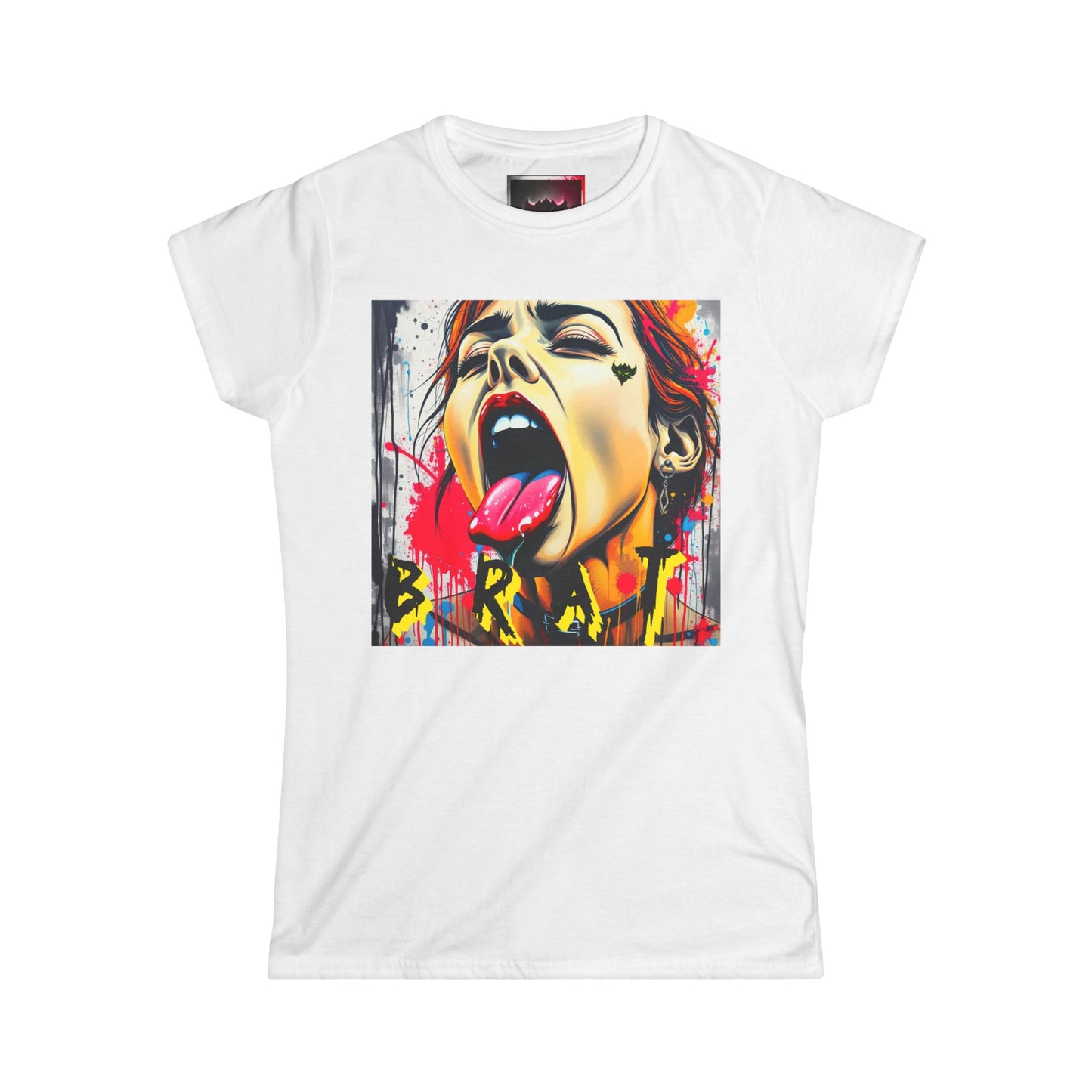 "Brat" Bold Art Women's Softstyle Tee – Edgy Graphic Tee for Creative Souls