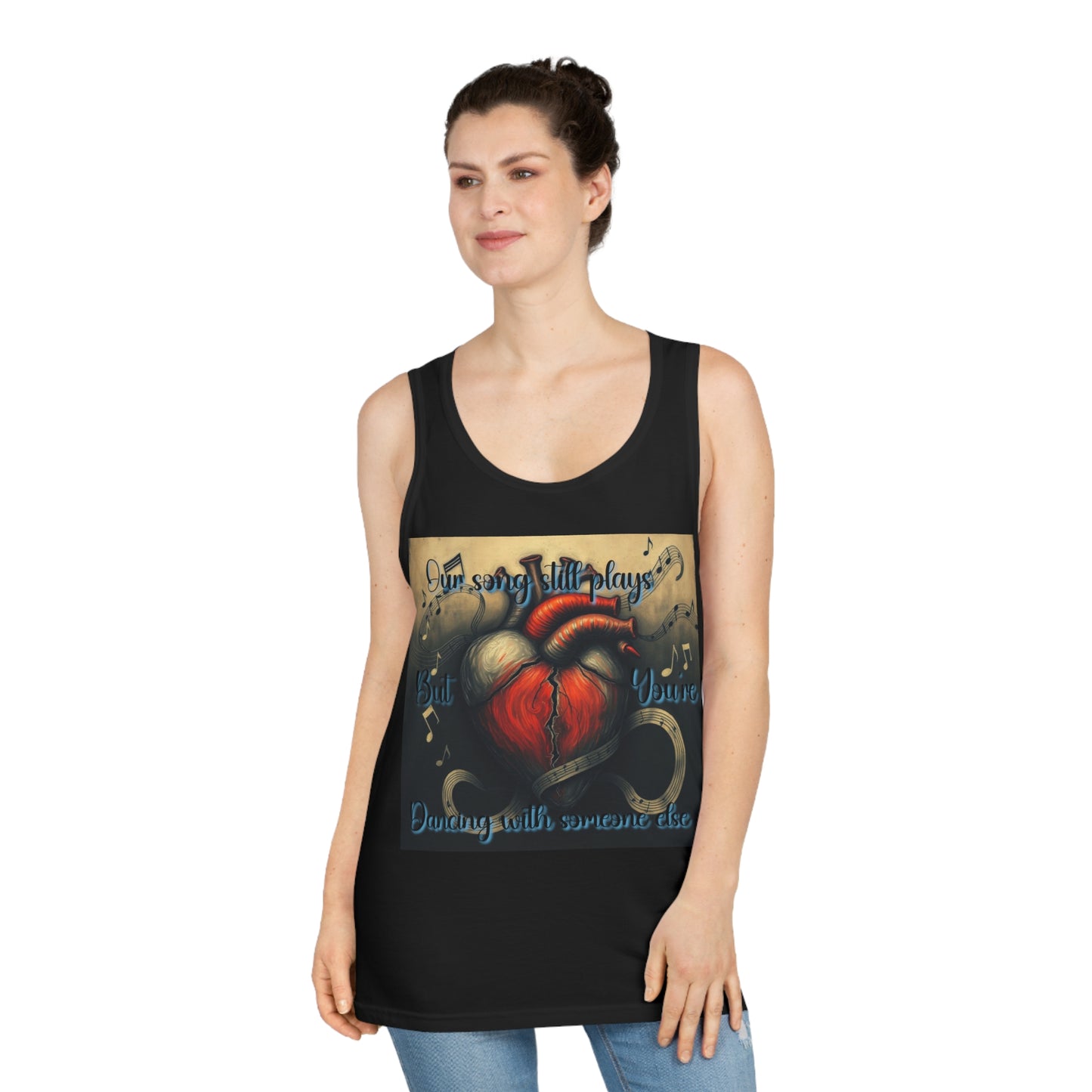 "Our Song Still Plays But You're Dancing with Someone Else" Heartfelt Song Plays Unisex Softstyle™ Tank Top - Perfect for Music Lovers