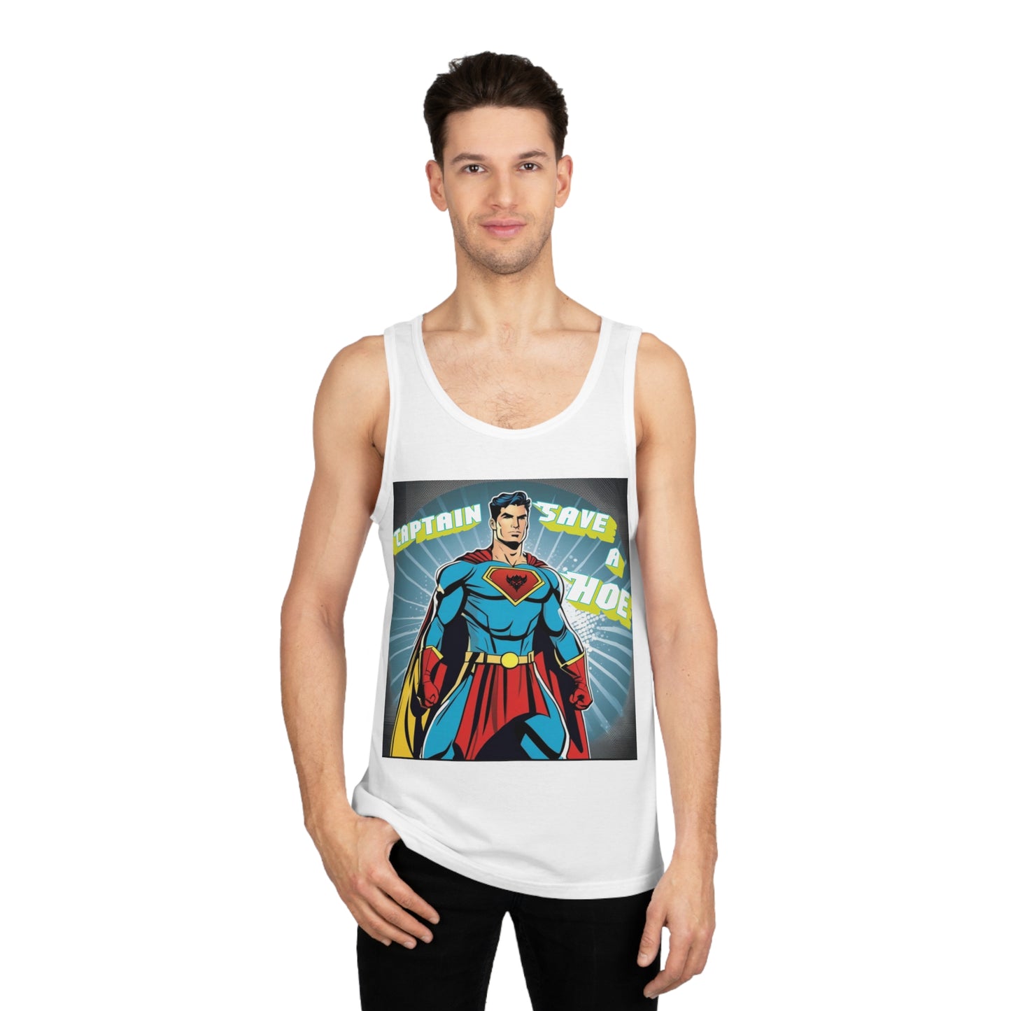 "Captain Save a Hoe" Unisex Softstyle™ Tank Top - Fun Superhero Tee for Summer