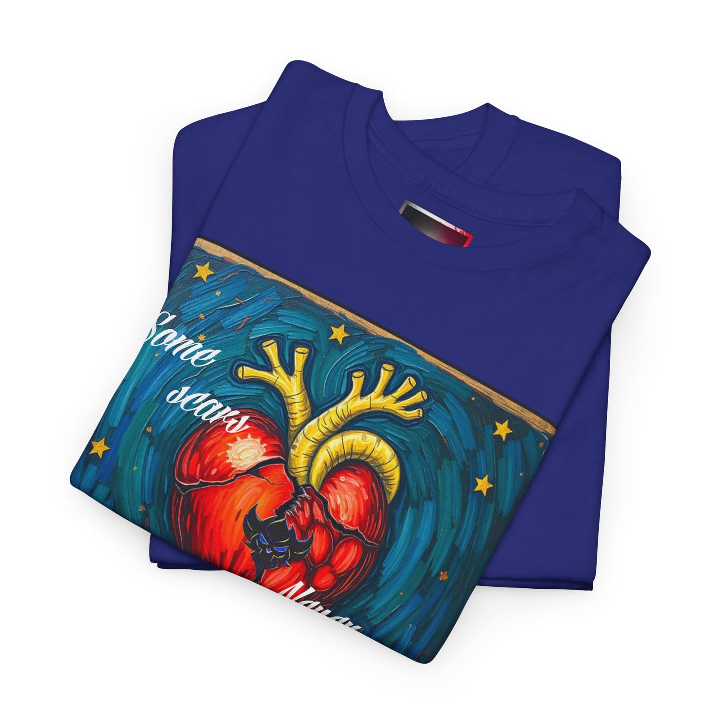 Heart Art Unisex Heavy Cotton Tee - "Some scars never fade"