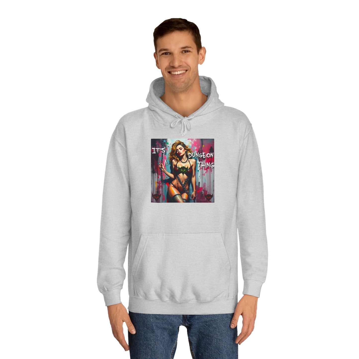 Unisex College Hoodie - "It's a Dungeon Thing" Graphic Sweatshirt