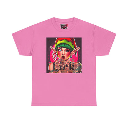 "Lick" Enchanting Elf Graphic T-Shirt - Unisex Heavy Cotton Shirt for Festive Vibes