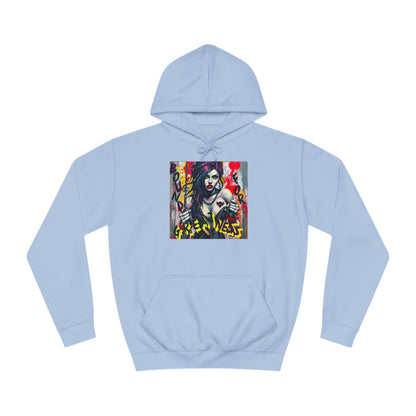 "Bound for Greatness" Artistic Unisex College Hoodie – Vibrant Design for Creative Souls