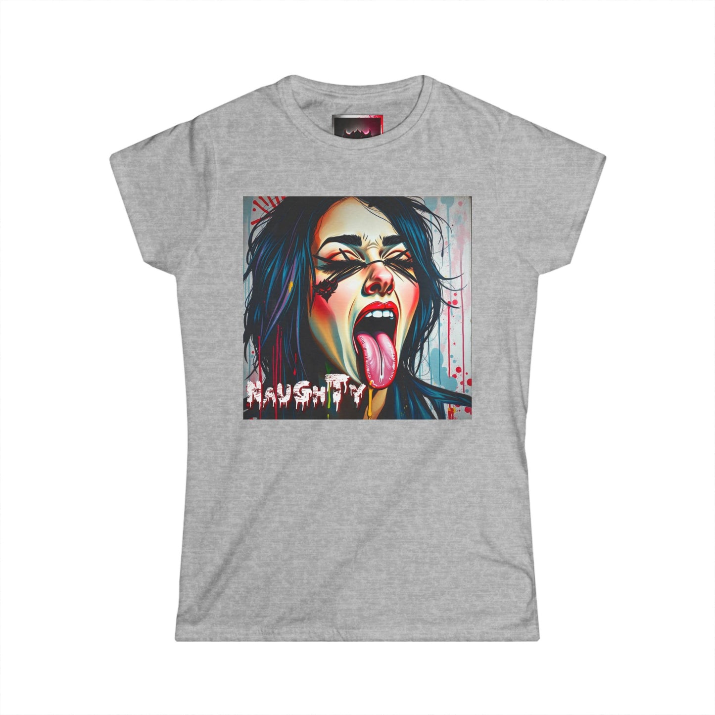 "Naughty" Graphic Women's Softstyle Tee | Edgy Streetwear T-Shirt