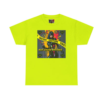 Caution Graphic Unisex Heavy Cotton Tee - "May Cause Bruises"