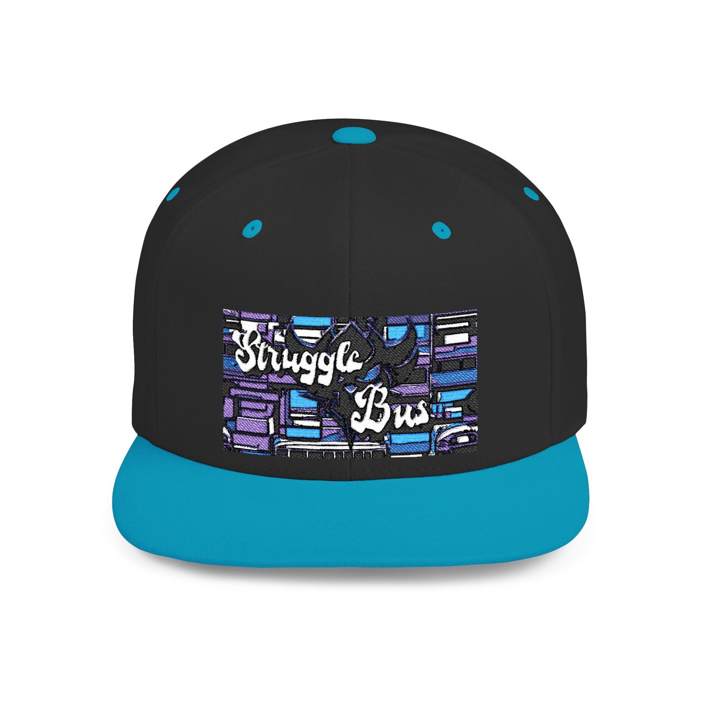 "Struggle Bus" Flat Bill Snapback Cap - Trendy Streetwear Hat for Everyday Wear