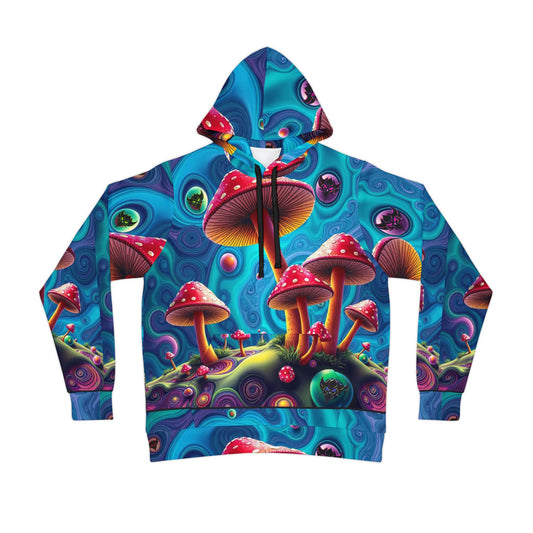Psychedelic Mushroom Athletic Hoodie - Vibrant Outdoor Style