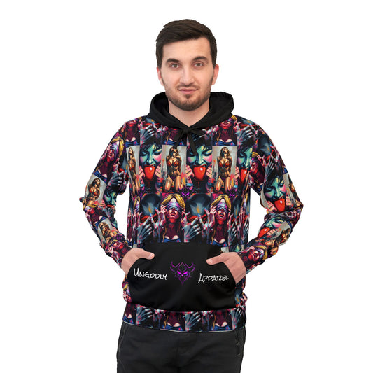 "Ungodly Kinks" Vibrant Graphic Athletic Hoodie - Uniquely Stylish & Comfortable