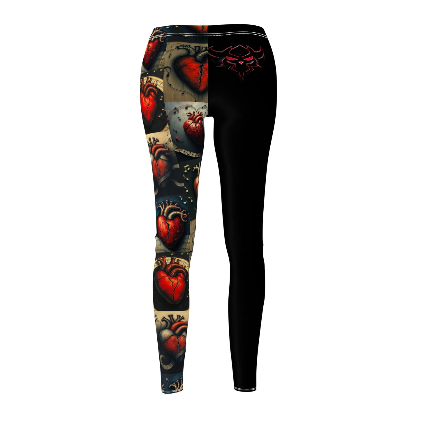 "Our Song" Edgy Heart Print Women's Casual Leggings - Stylish and Comfortable Activewear