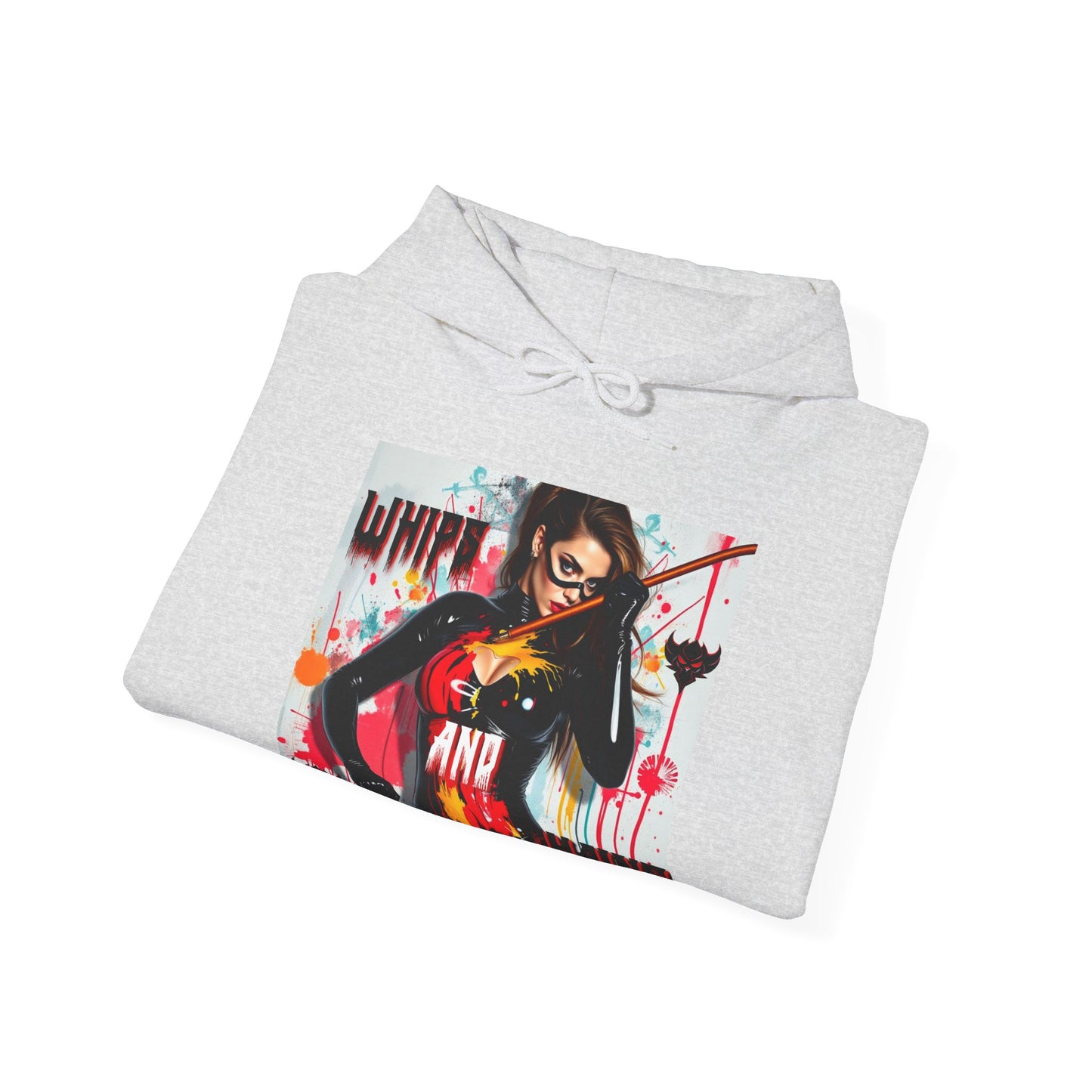 "Whips and Chains" Fierce Art Unisex Heavy Blend™ Hooded Sweatshirt - White