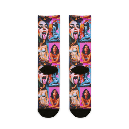 "Kinks" Bold Art Crew Socks - Vibrant Graphic Design for Expressive Style