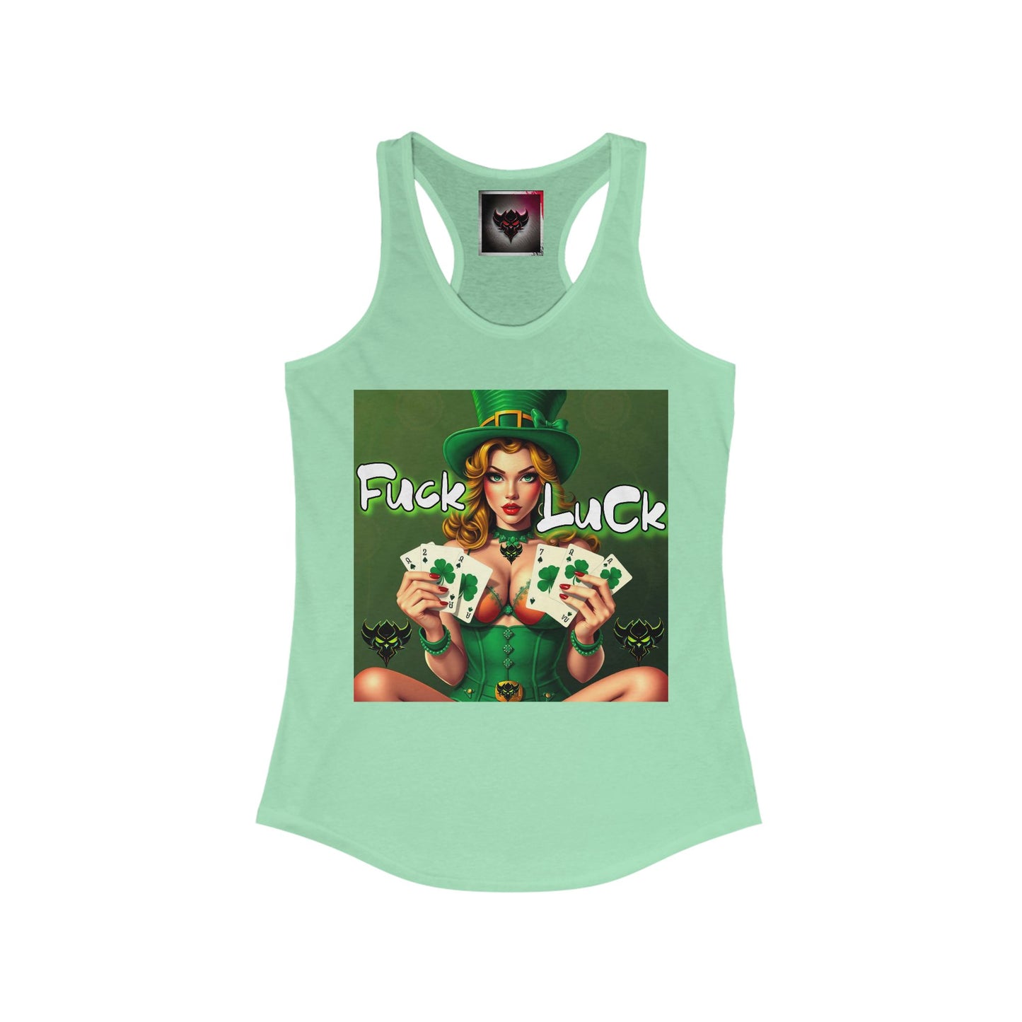 St. Patrick's Day Funny Women's Tank Top - 'Fuck Luck' Graphic