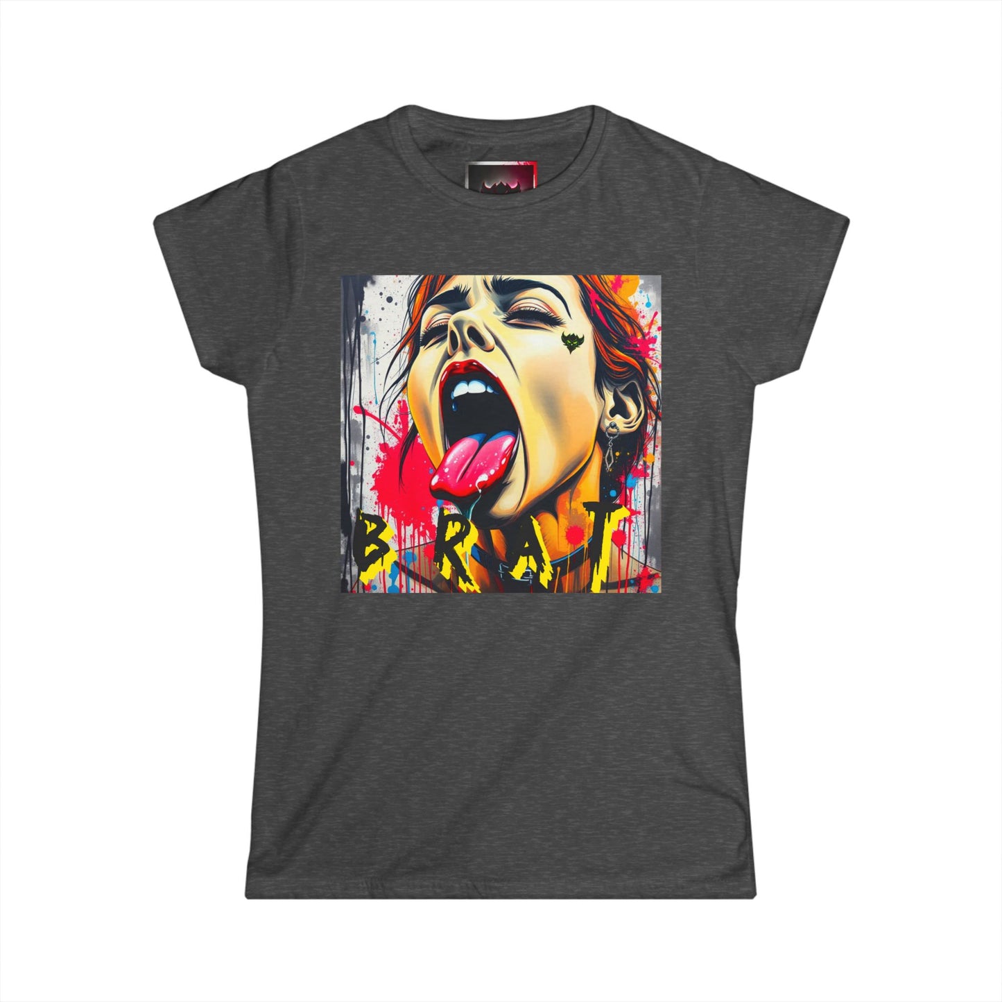 "Brat" Bold Art Women's Softstyle Tee – Edgy Graphic Tee for Creative Souls