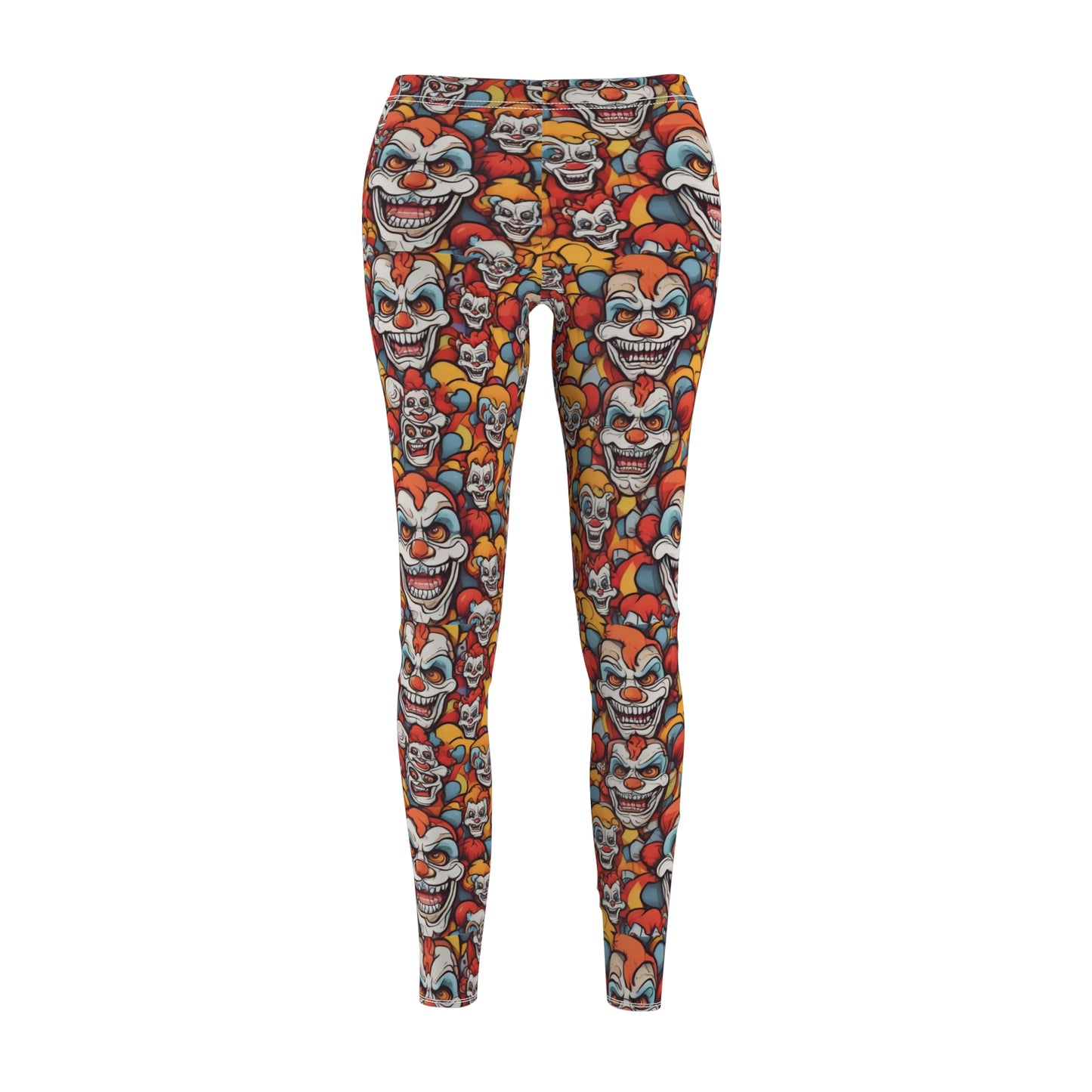 Funky Clown Print Casual Leggings for Women - Trendy Everyday Wear