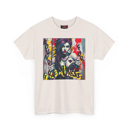 Unisex Heavy Cotton Tee - Empowering Art Graphic Tee with "Bound for Greatness" Design