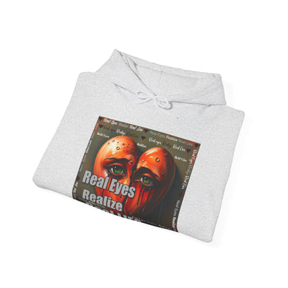 Unisex Hoodie with "Real Eyes Realize Real LIES" Graphic - Trendy Streetwear