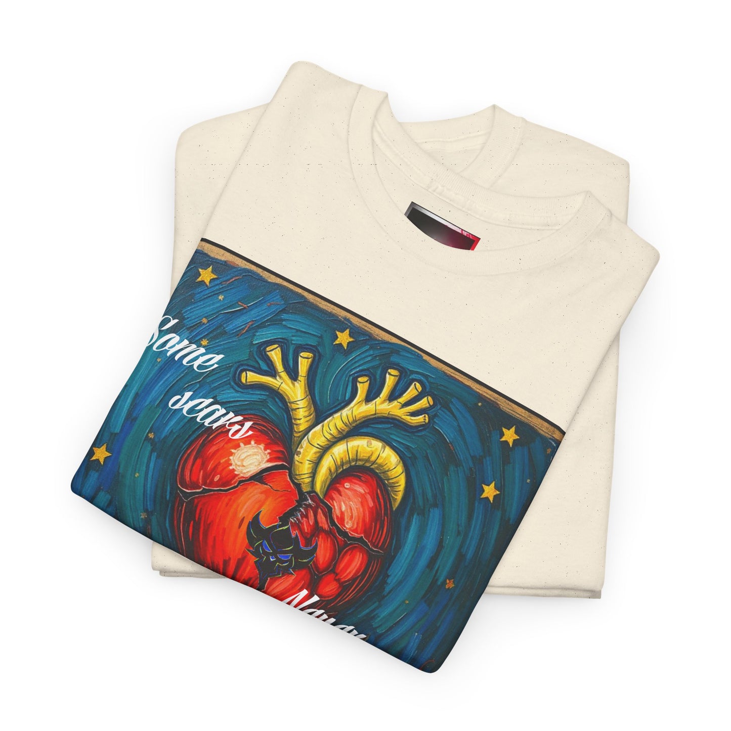 Heart Art Unisex Heavy Cotton Tee - "Some scars never fade"