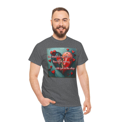 "You Feasted on My Devotion, then left me starving you fed the villages" Heartfelt Love Quote Unisex Heavy Cotton Tee - Perfect for Valentine's Day