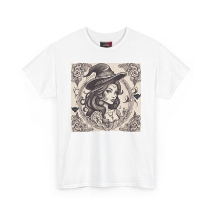 Witchy Vibes Unisex Heavy Cotton T-Shirt - Spooky Art Graphic T-Shirt