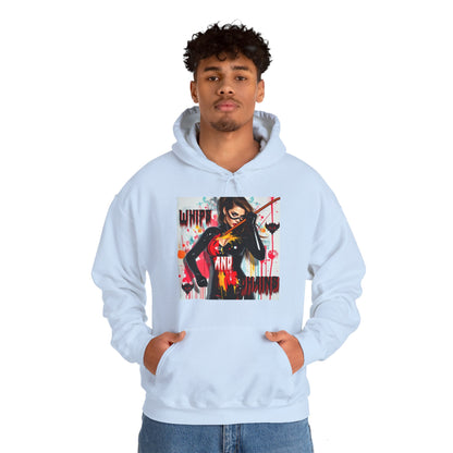 "Whips and Chains" Fierce Art Unisex Heavy Blend™ Hooded Sweatshirt - White