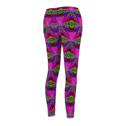 Vibrant Christmas Tree Women's Cut & Sew Leggings - Colorful Patterns for Casual Holiday Style