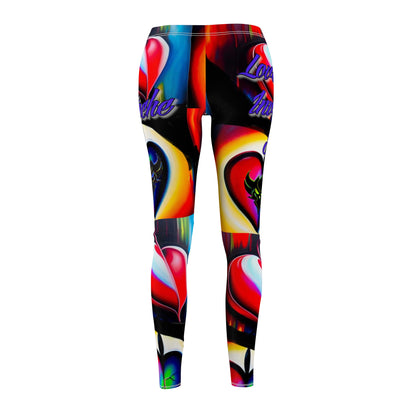 "Heartache: Love's Invisible Scar" Vibrant Heart Graphic Leggings for Women - Casual & Stylish Activewear