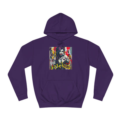 "Bound for Greatness" Artistic Unisex College Hoodie – Vibrant Design for Creative Souls