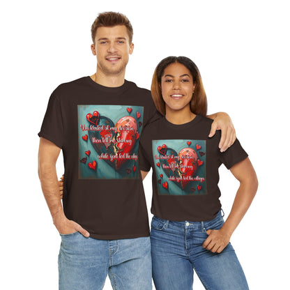 "You Feasted on My Devotion, then left me starving you fed the villages" Heartfelt Love Quote Unisex Heavy Cotton Tee - Perfect for Valentine's Day