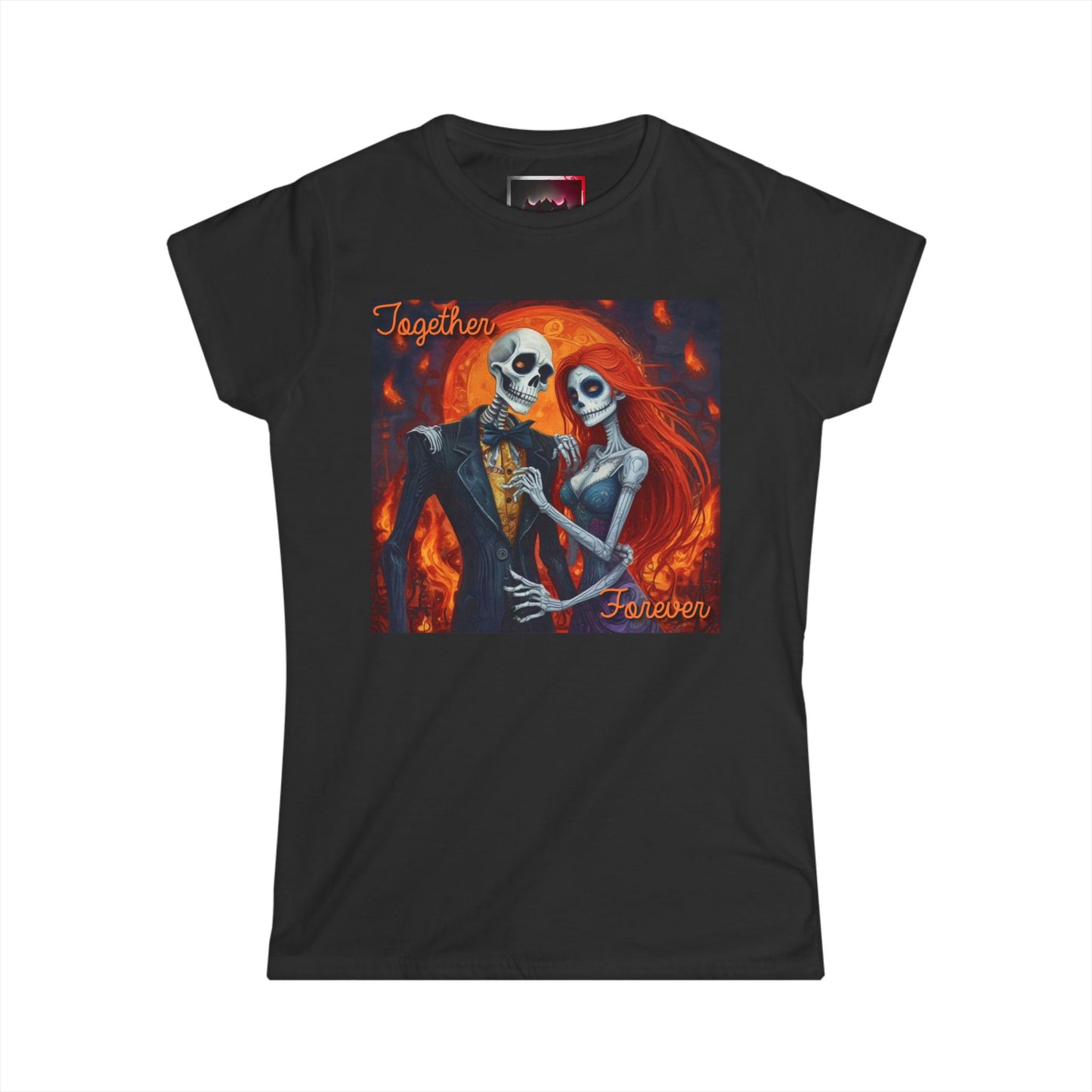 "Together Forever" Women's Heavy Cotton Tee - Halloween-Inspired Casual Shirt