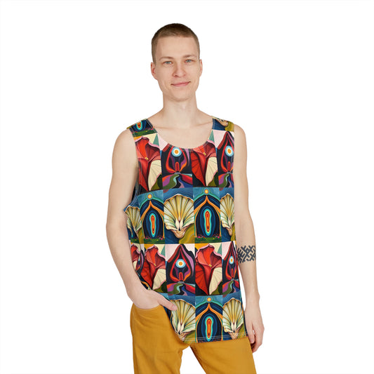 Vibrant "Lady Flowers" Floral Men's Tank Top - Summer Ready Stylish Apparel