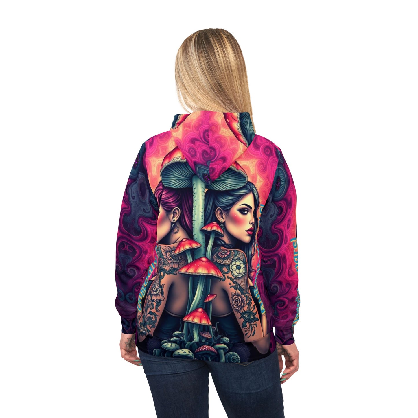 Vibrant "Bitches and Boomers" Tattoo-Inspired Athletic Hoodie - Artful Design for Trendsetters & Festival Lovers